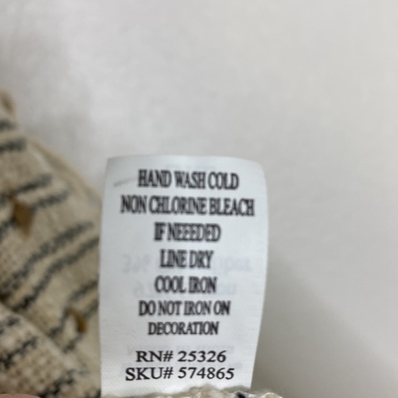 World Market Cream Stripe Fringe Embellished Jacket - Picture 5 of 5